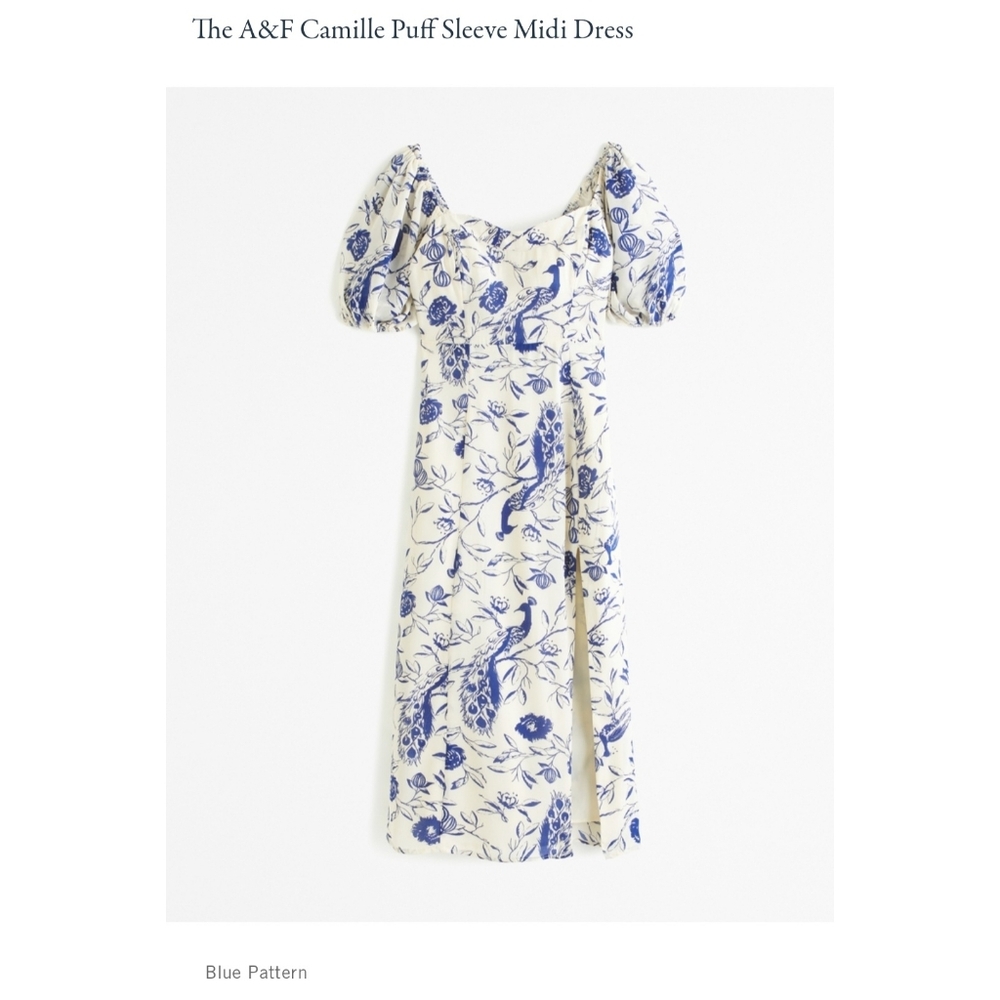 A&F Camille Puff Sleeve Midi Dress